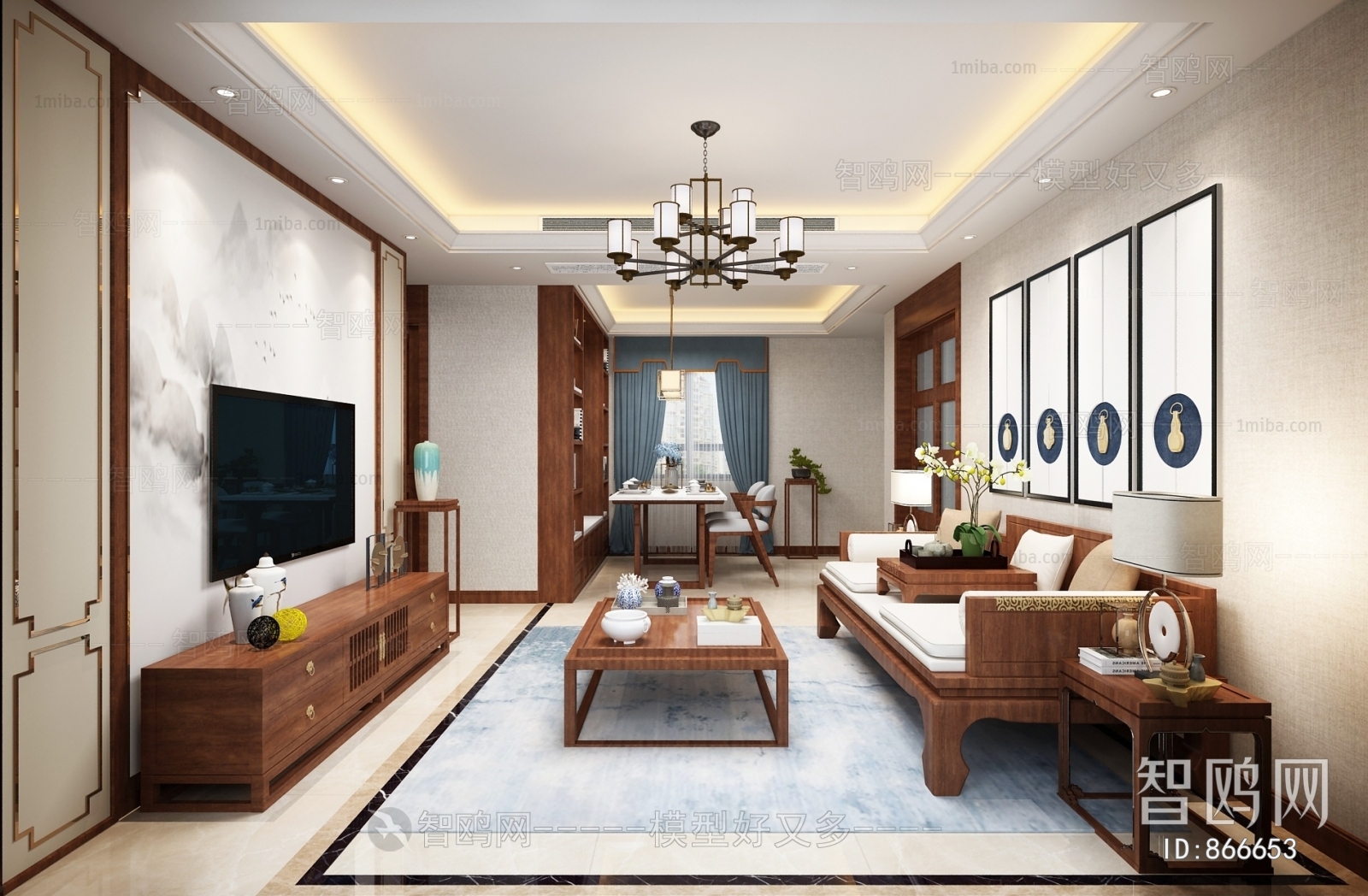 New Chinese Style A Living Room