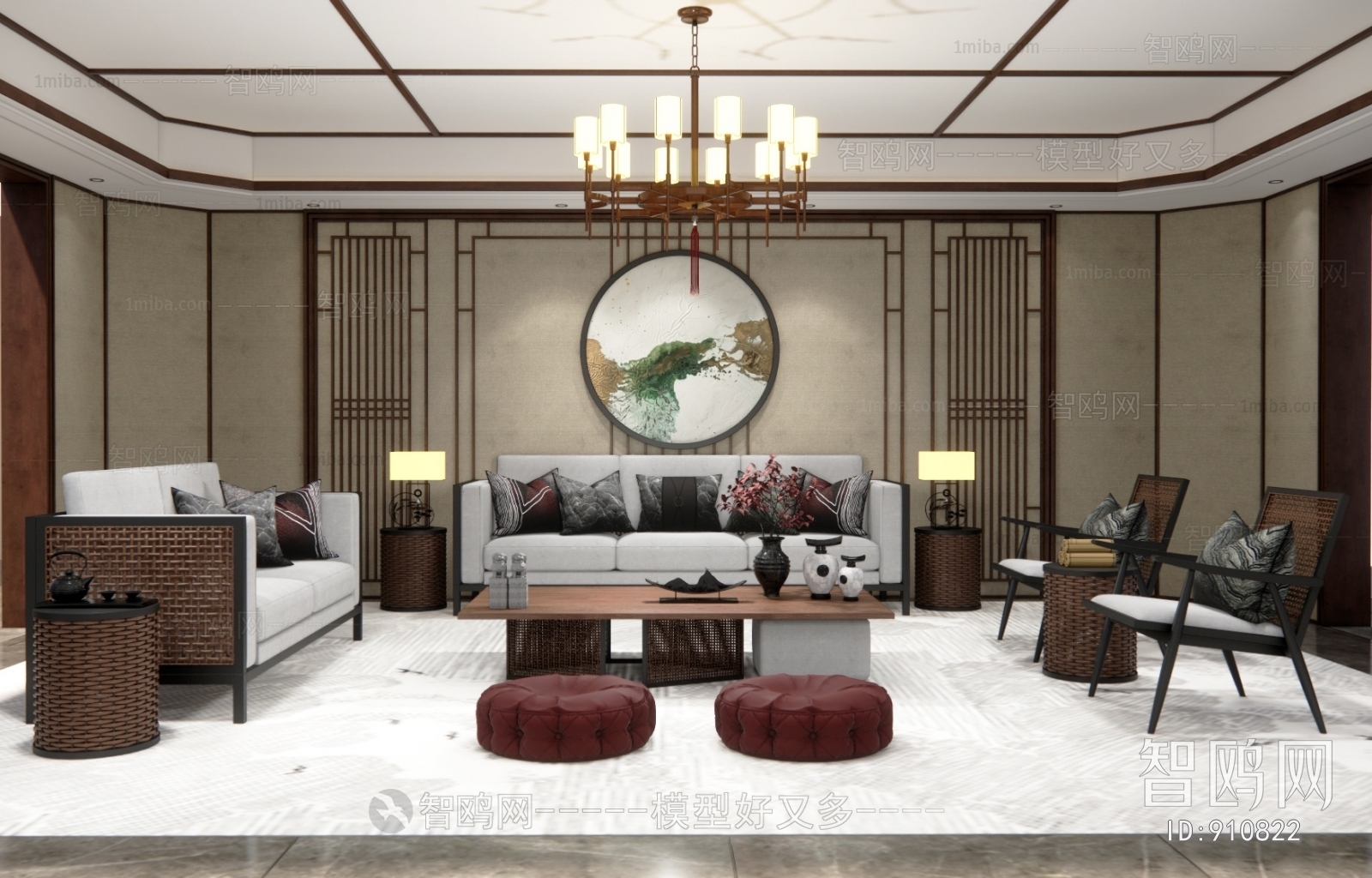 New Chinese Style A Living Room