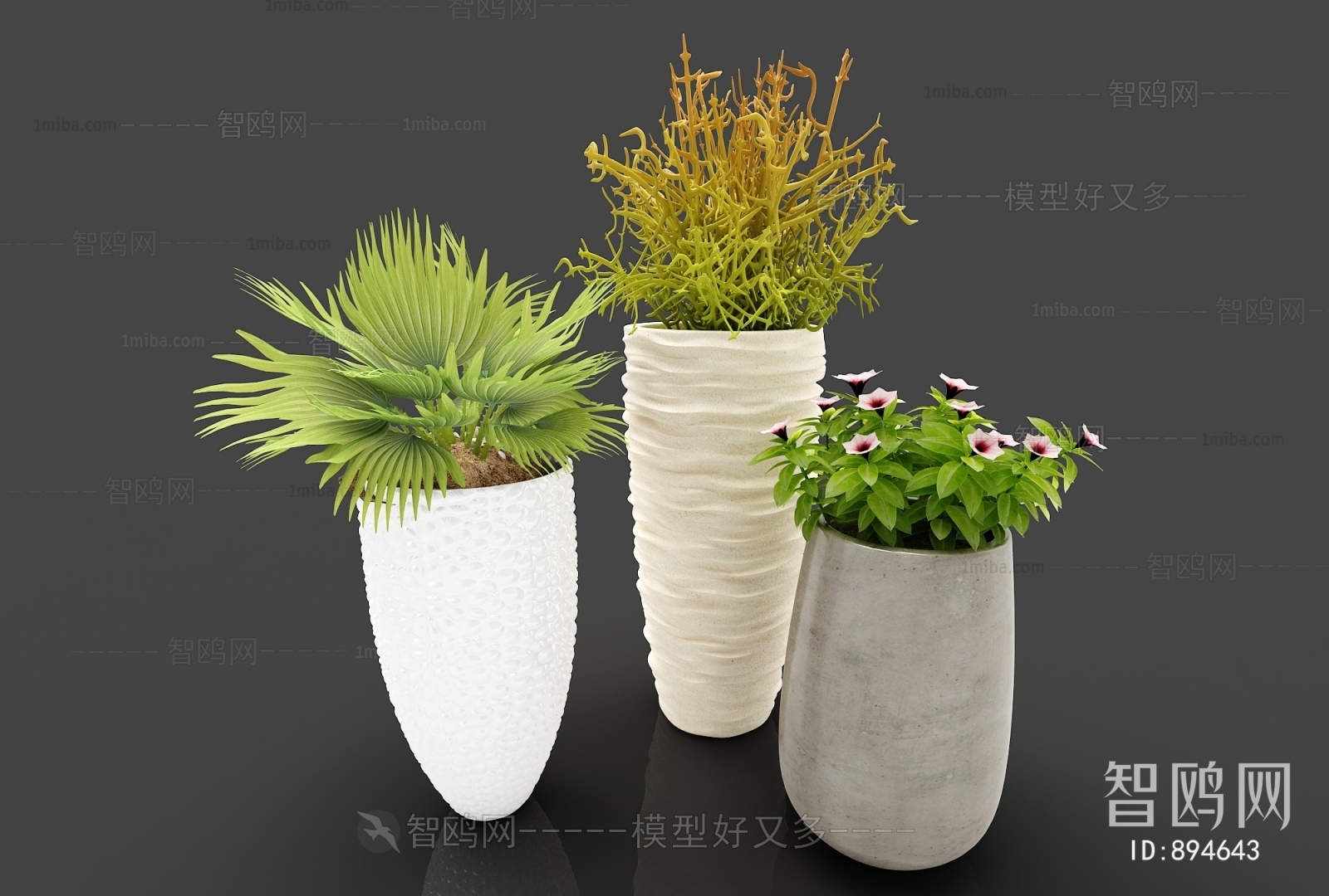 Modern Potted Green Plant