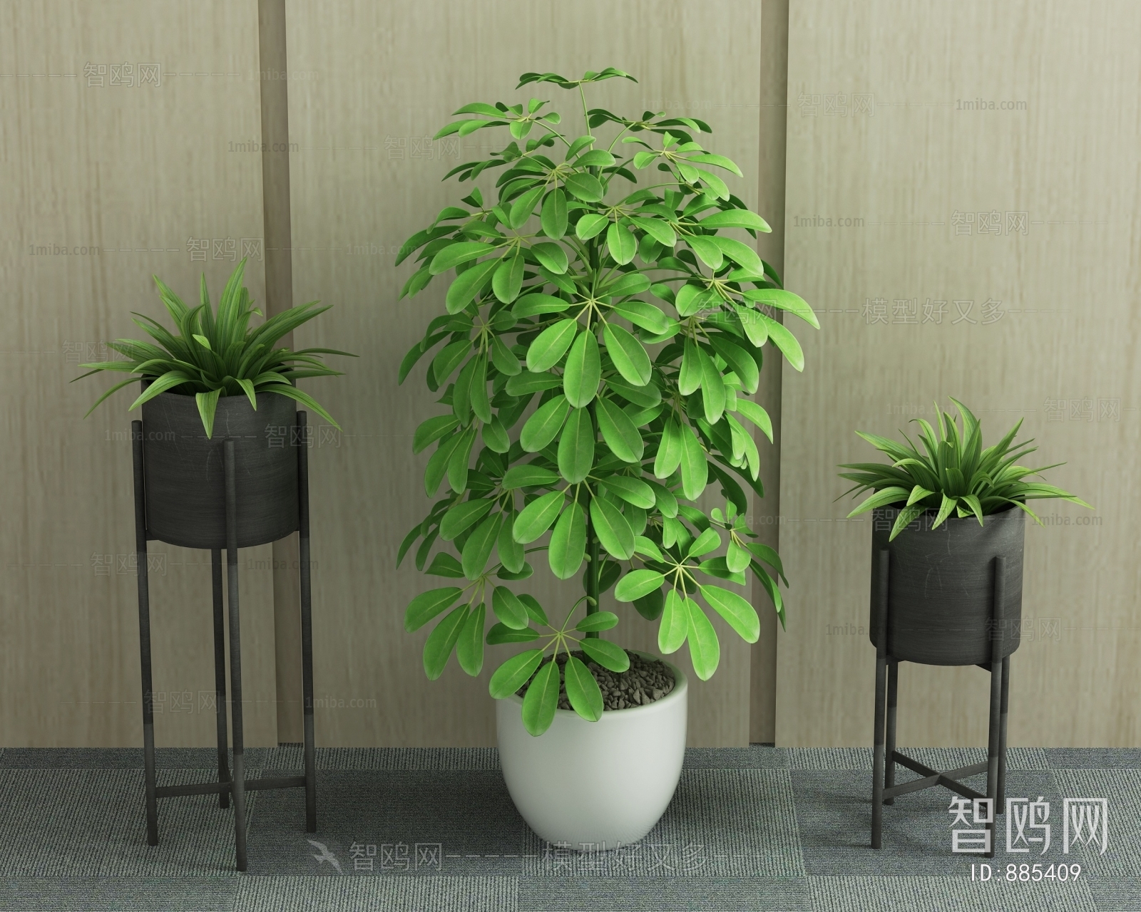 Modern Potted Green Plant