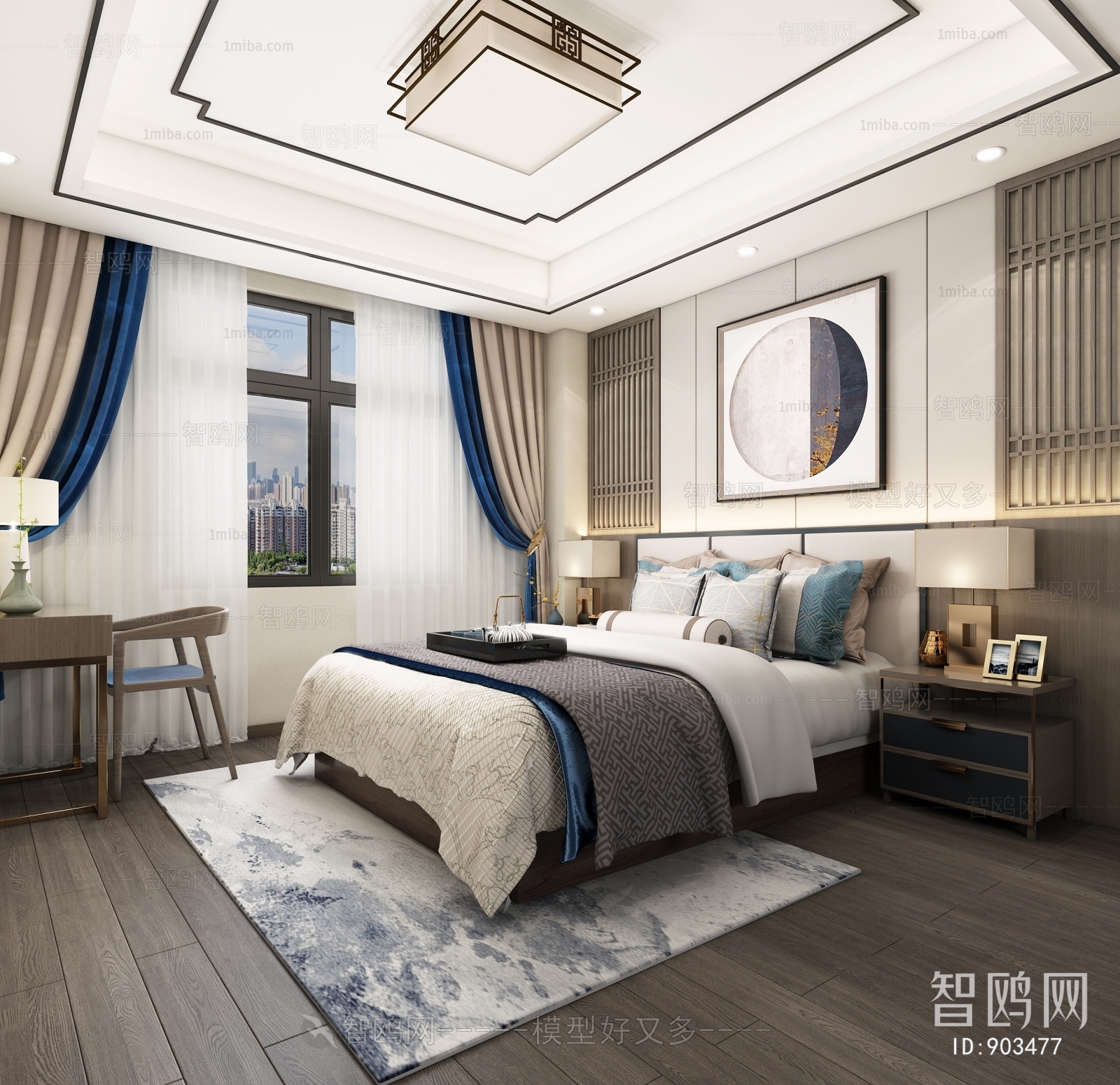 New Chinese Style Bedroom