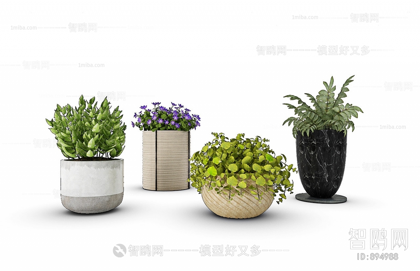 Modern Potted Green Plant