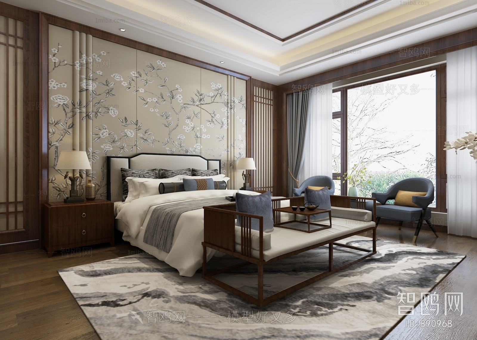 New Chinese Style Bedroom