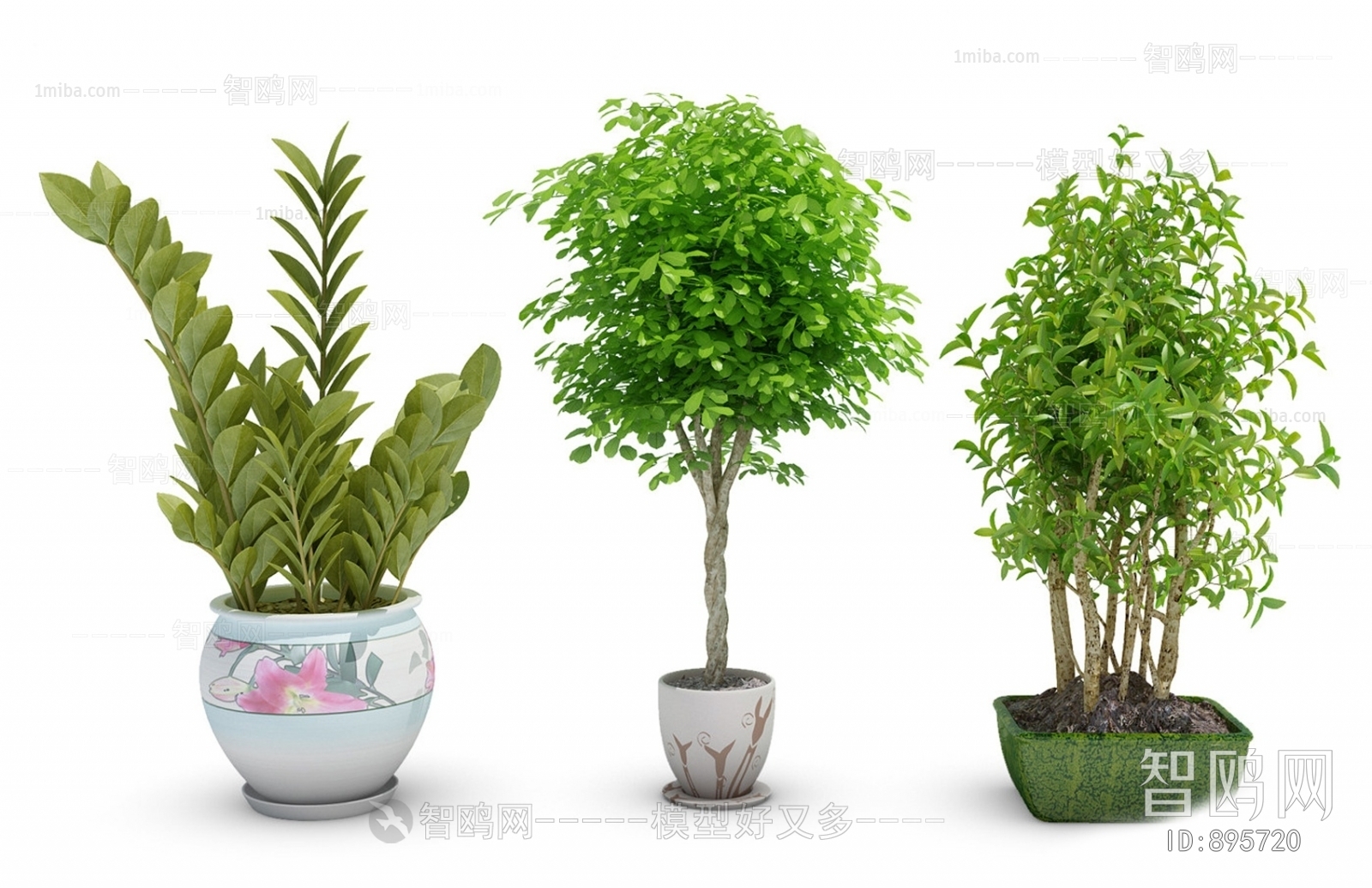 Modern Potted Green Plant