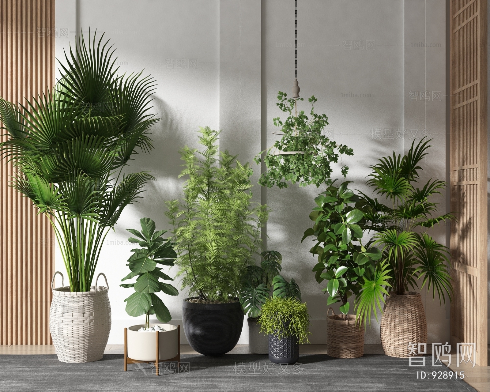 Modern Potted Green Plant