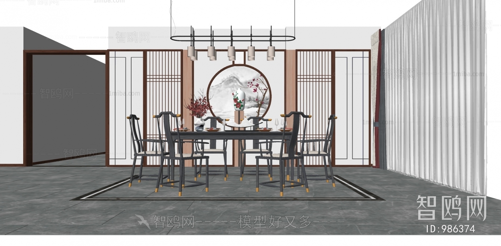 New Chinese Style Dining Room