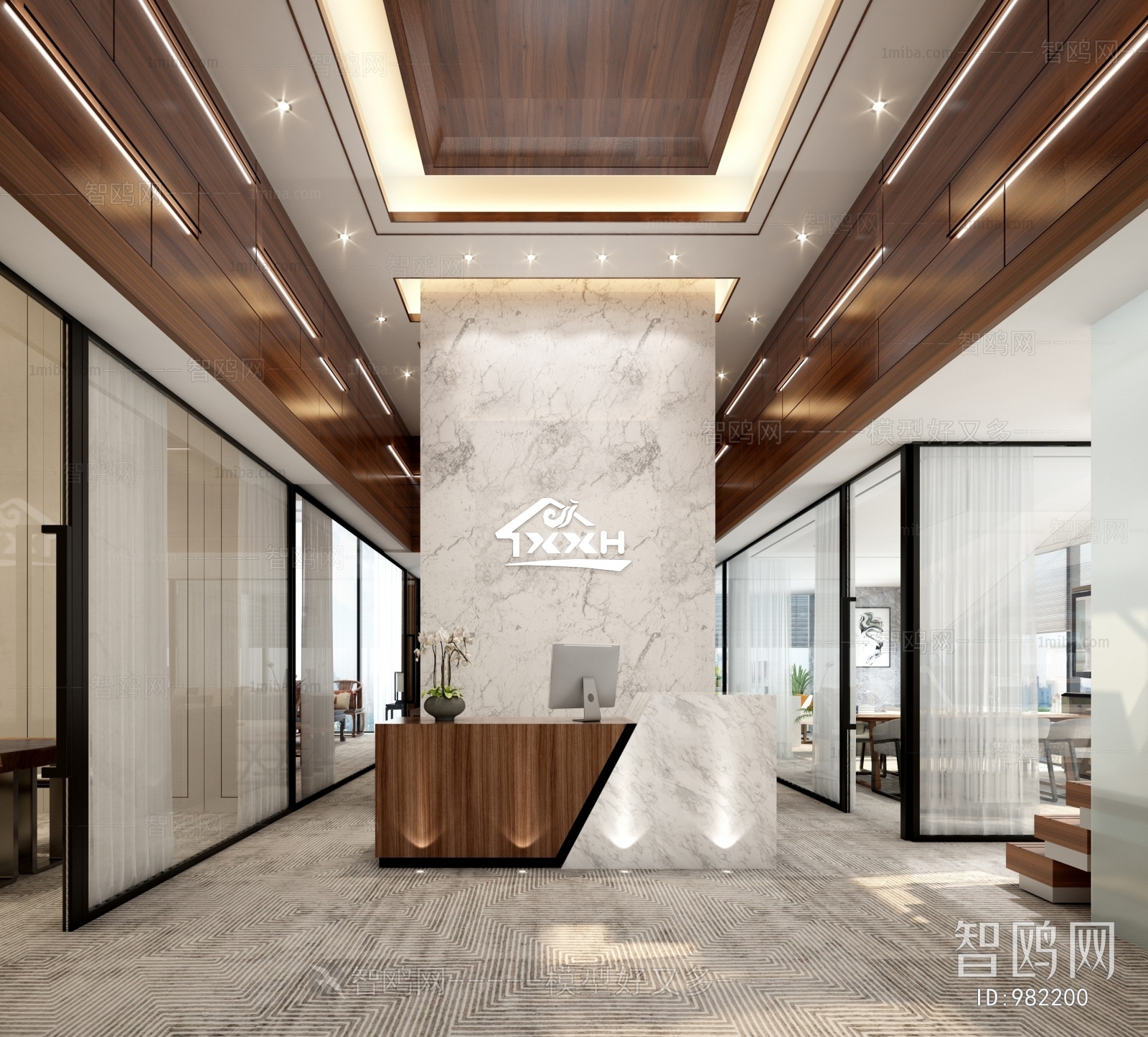 Modern New Chinese Style Office Reception Desk