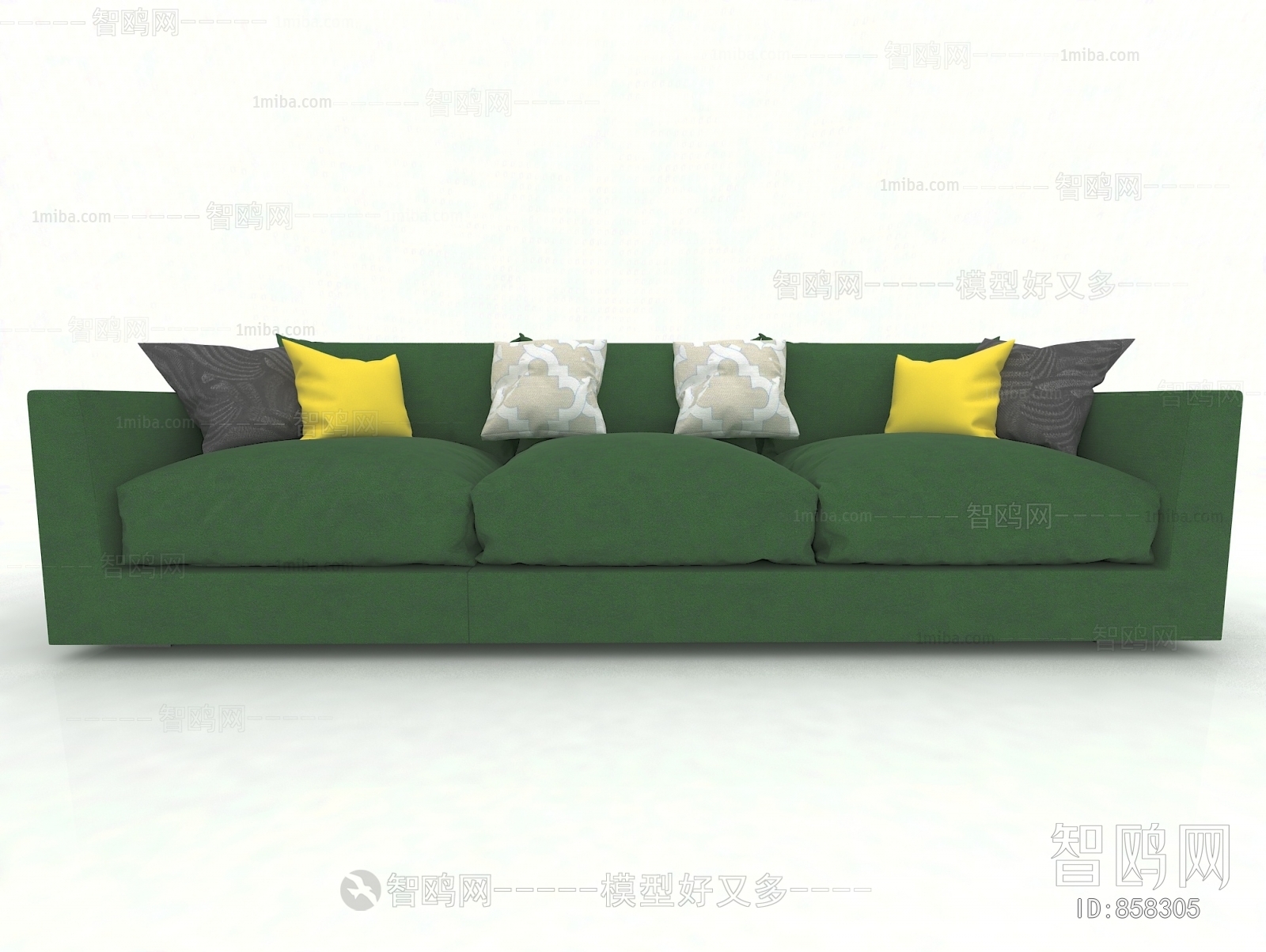 New Chinese Style Three-seat Sofa