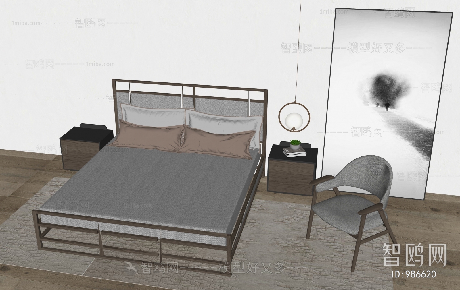 New Chinese Style Double Bed