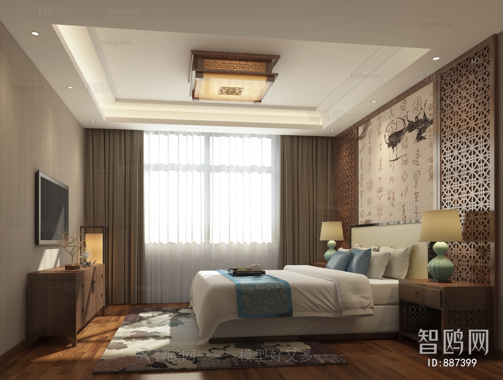 New Chinese Style Bedroom