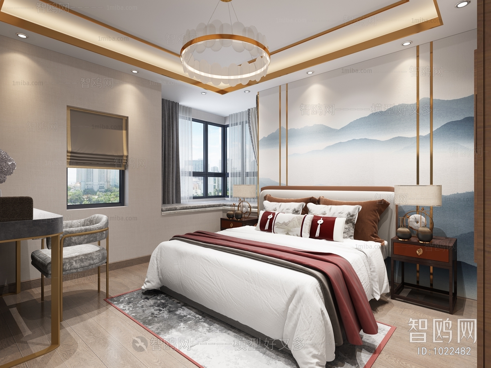 New Chinese Style Bedroom