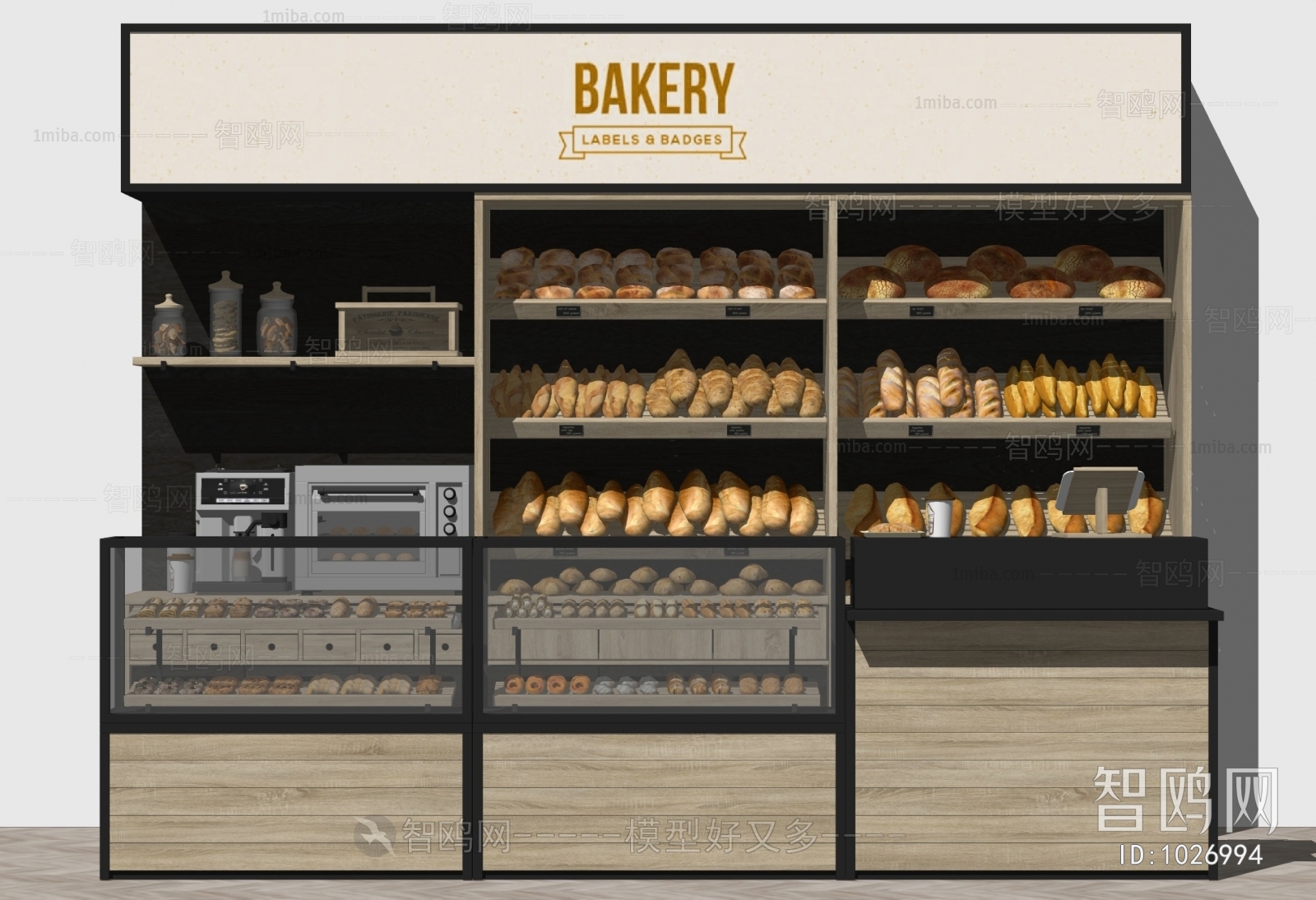 现代面包柜甜点展示架