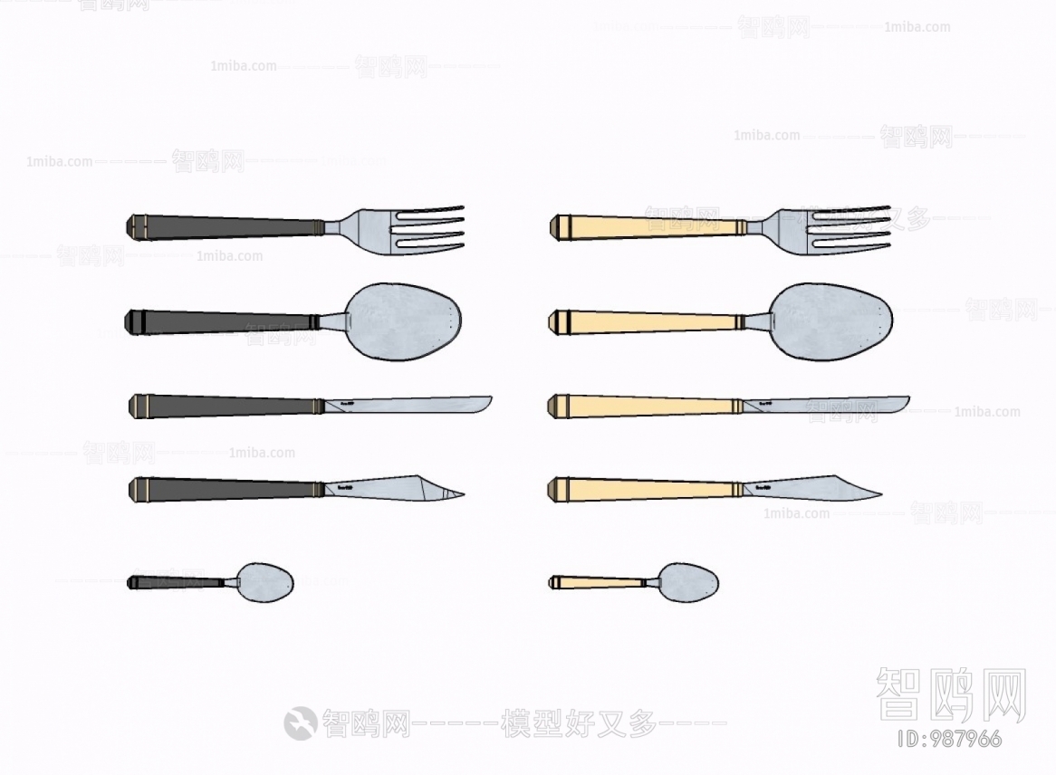 现代勺子 叉子 刀具 餐具
