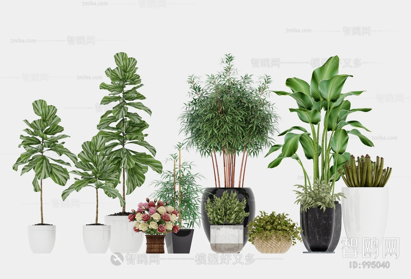 Modern Potted Green Plant