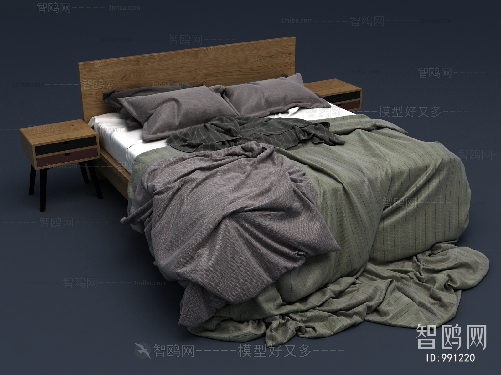 Post Modern Style Double Bed