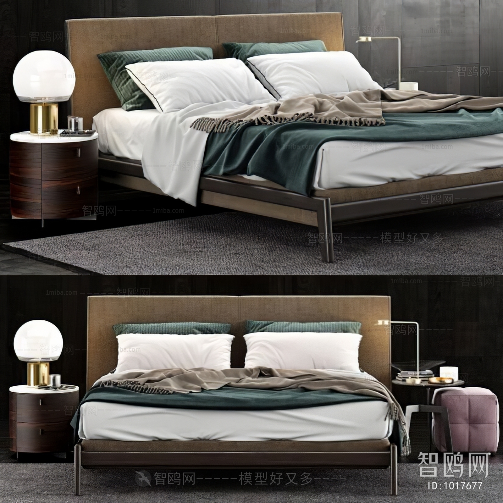 Post Modern Style Double Bed