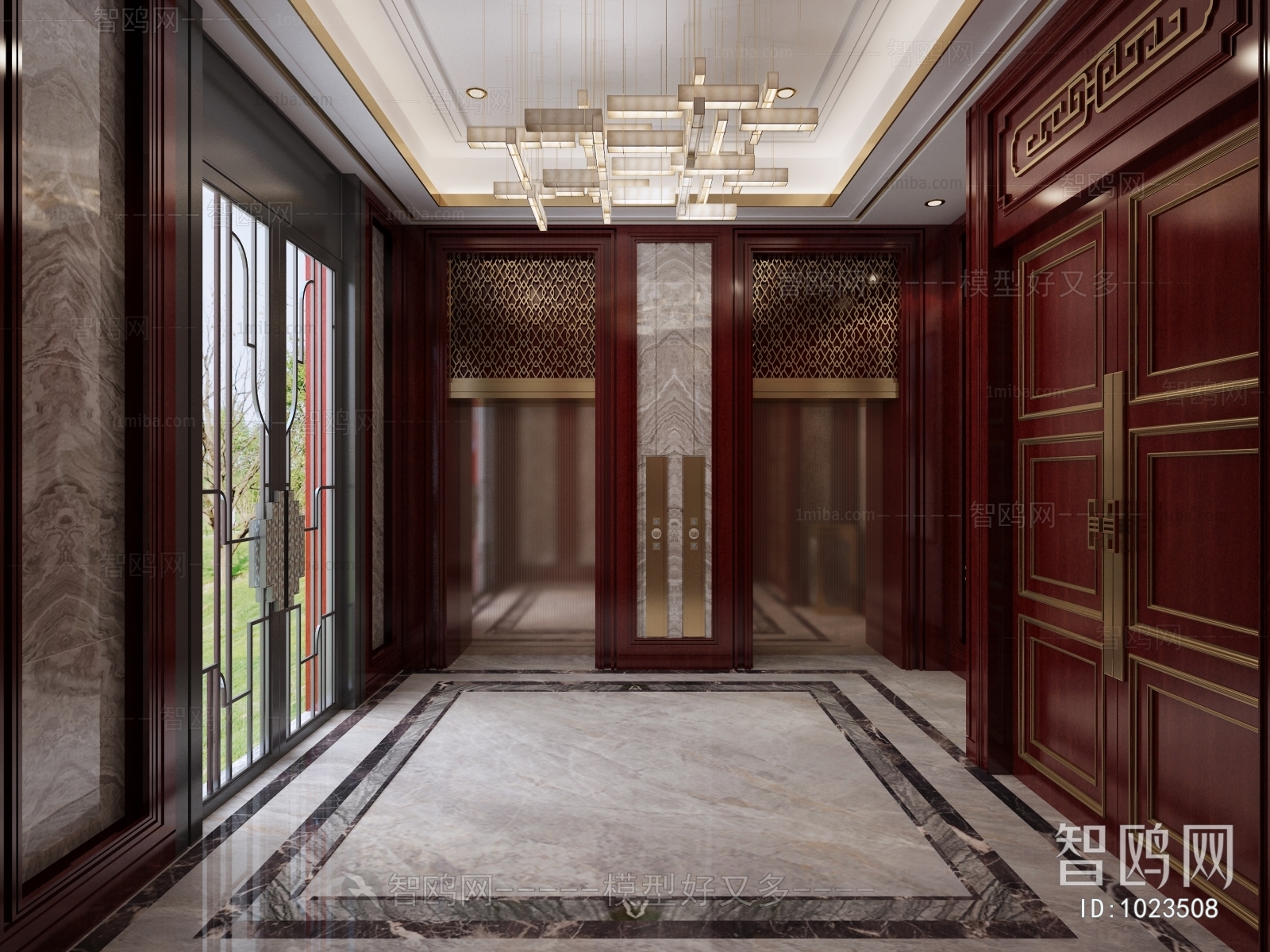 New Chinese Style Elevator Hall