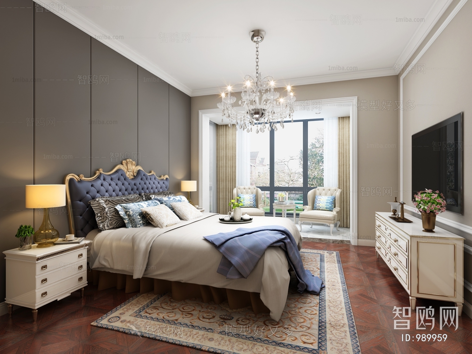 Simple European Style Bedroom