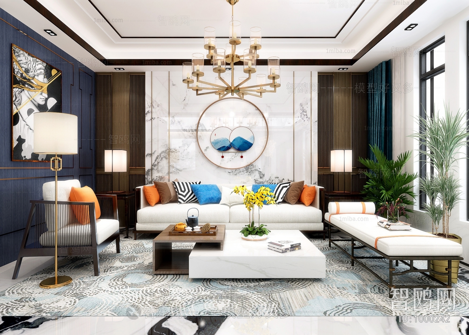 New Chinese Style A Living Room