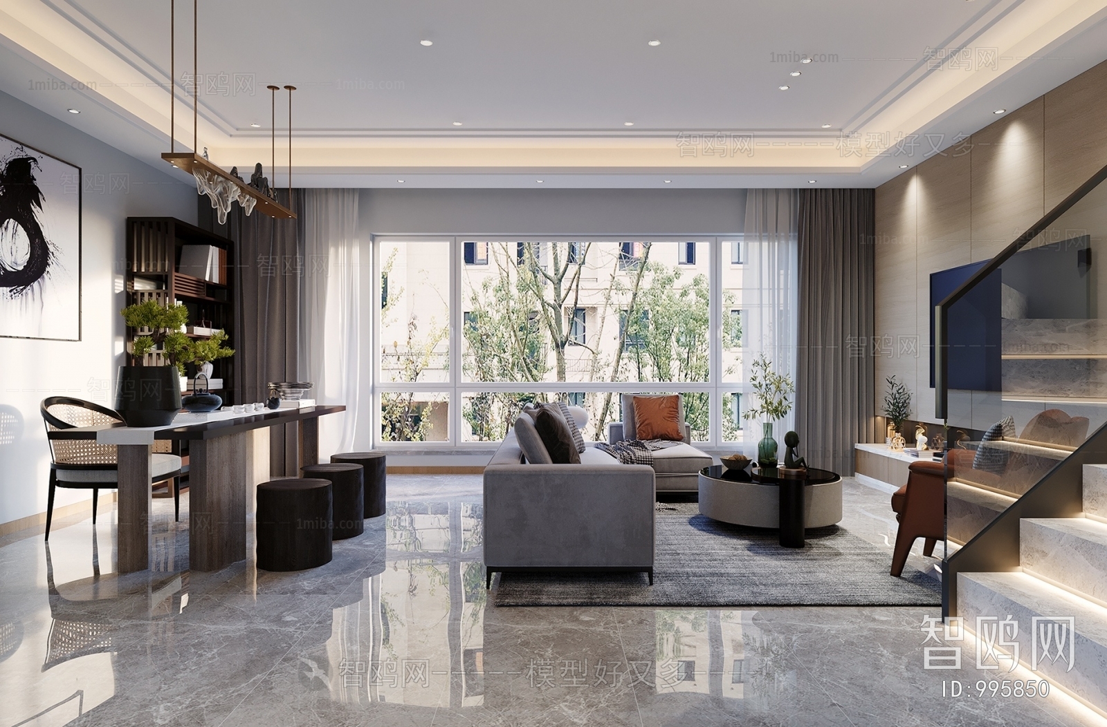 Modern New Chinese Style A Living Room