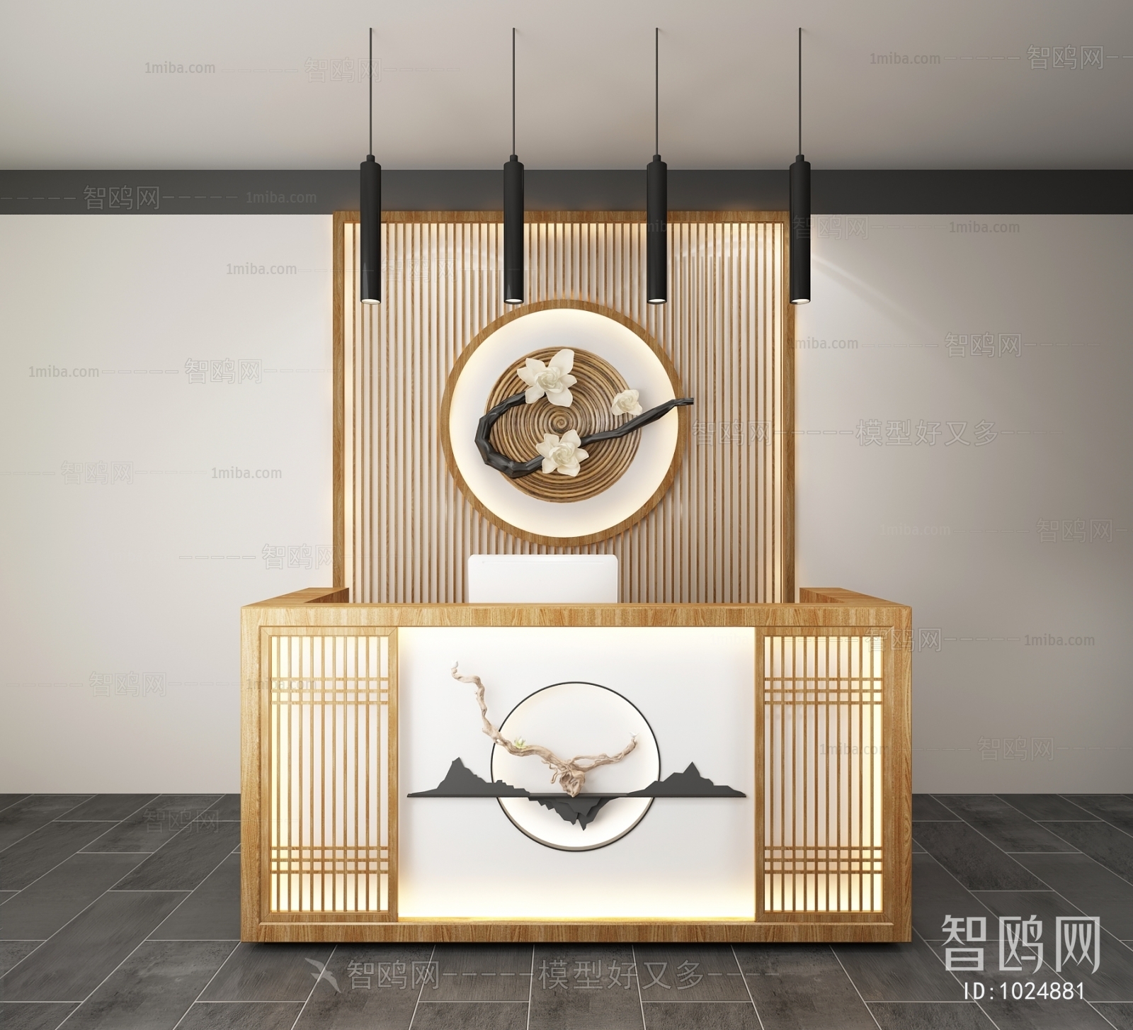 New Chinese Style Reception Desk