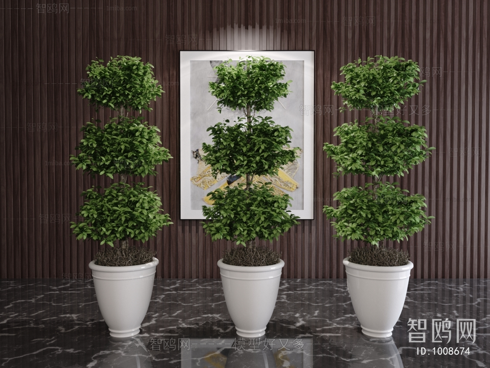 Modern Potted Green Plant