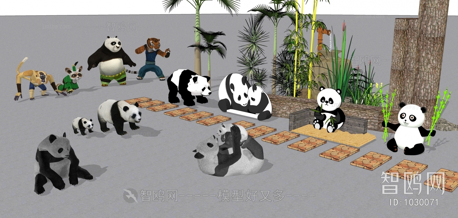 现代功夫熊猫3D模型下载