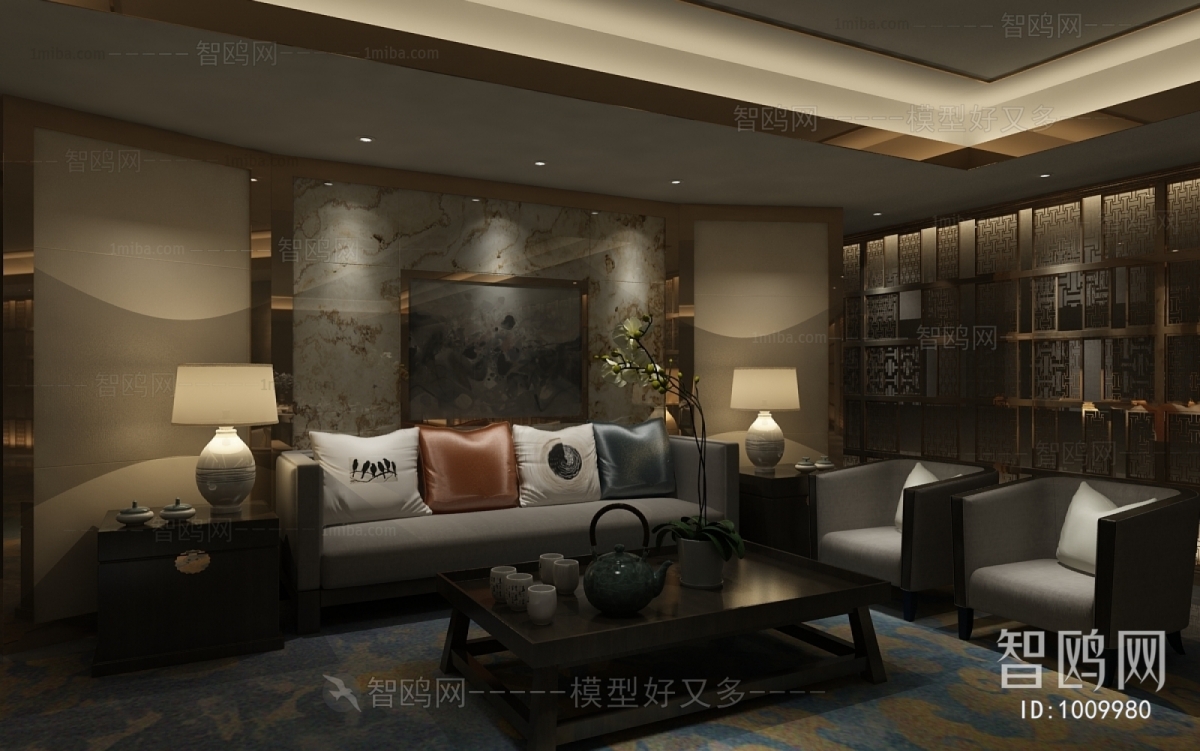 New Chinese Style A Living Room