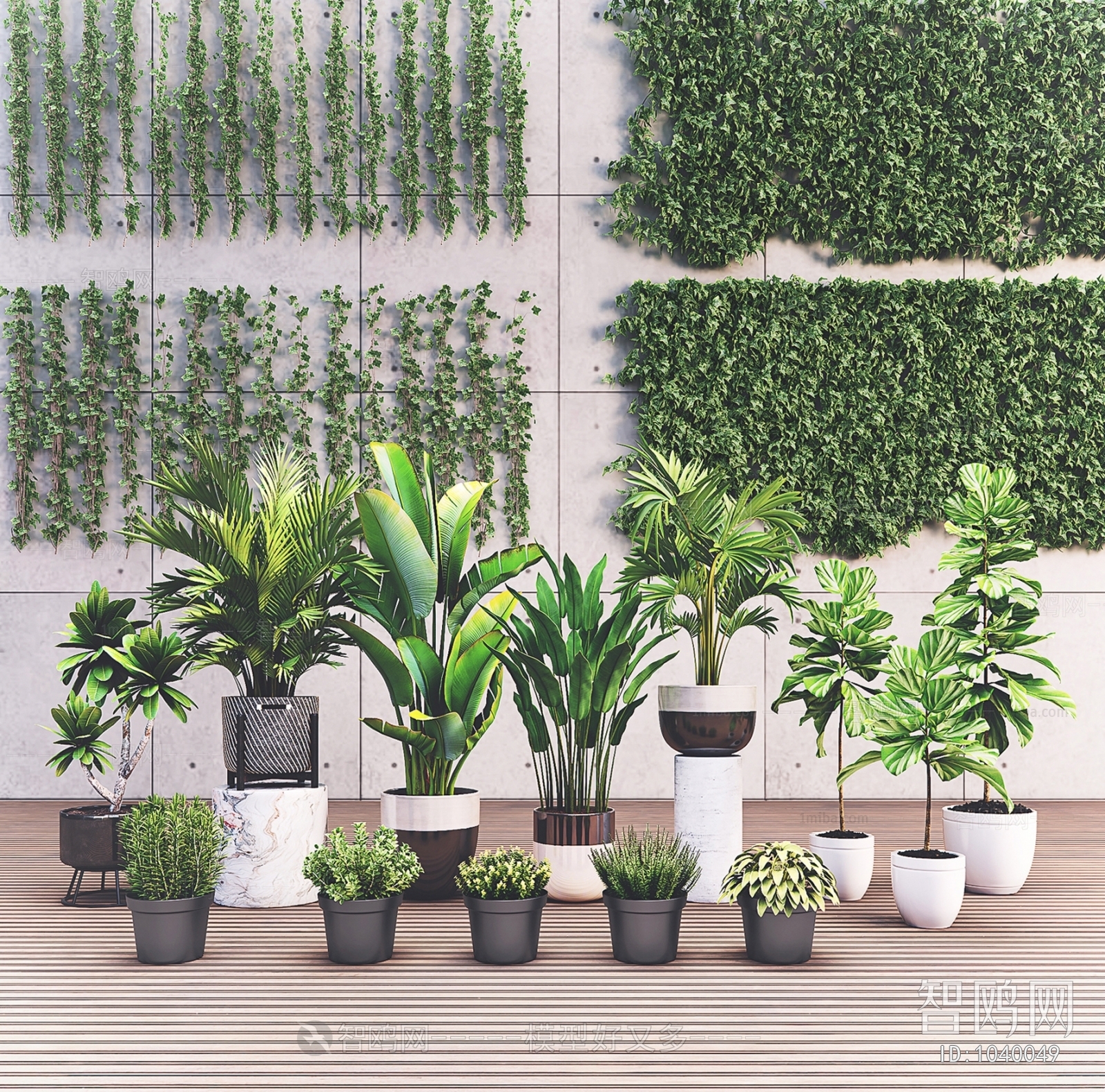 Modern Potted Green Plant