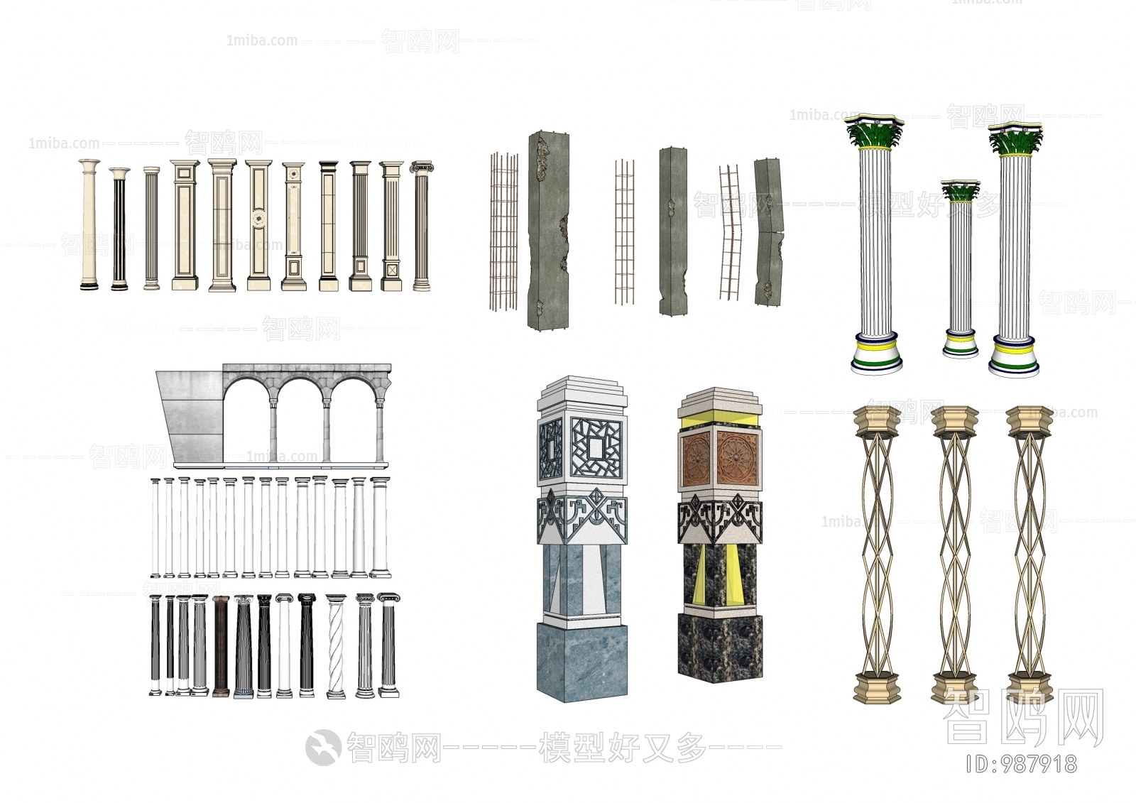 Modern Column sketchup Model Download - Model ID.519250298 | 1miba