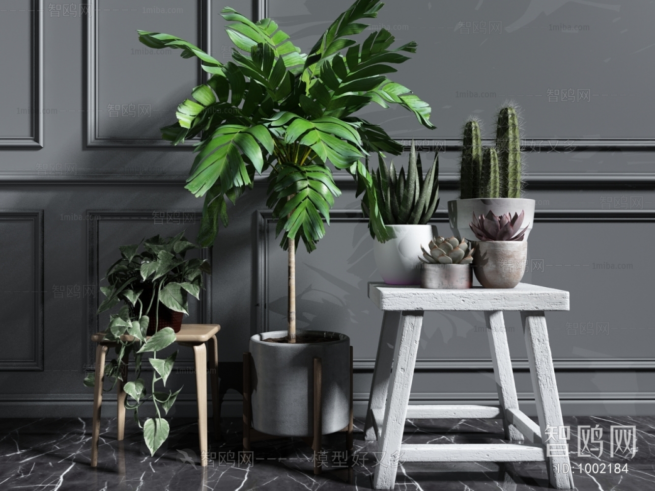 Modern Potted Green Plant