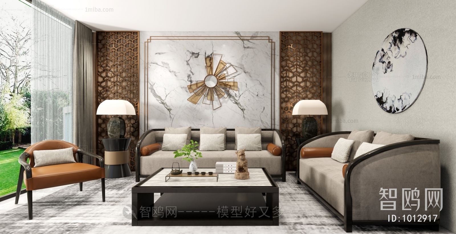 New Chinese Style A Living Room