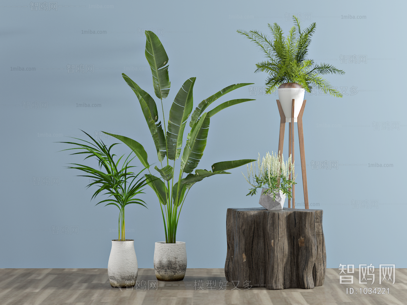 Modern Potted Green Plant