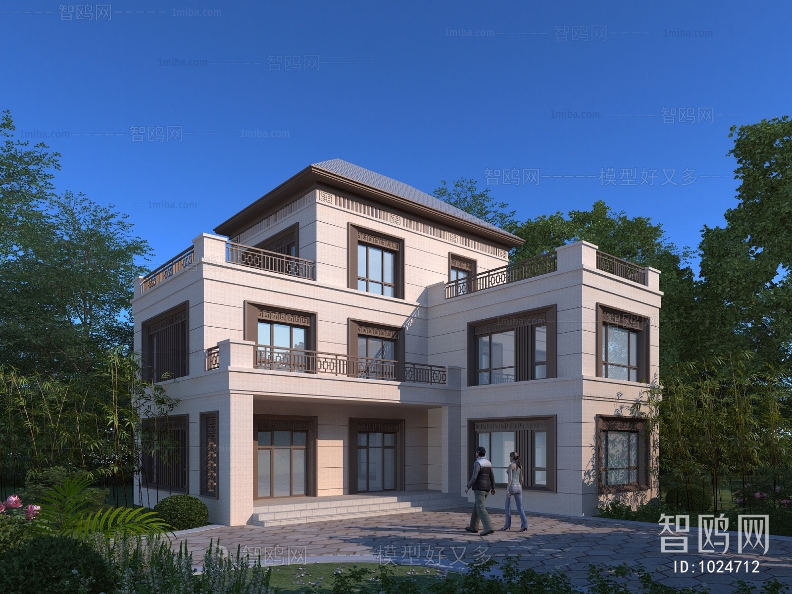 New Chinese Style Villa Appearance