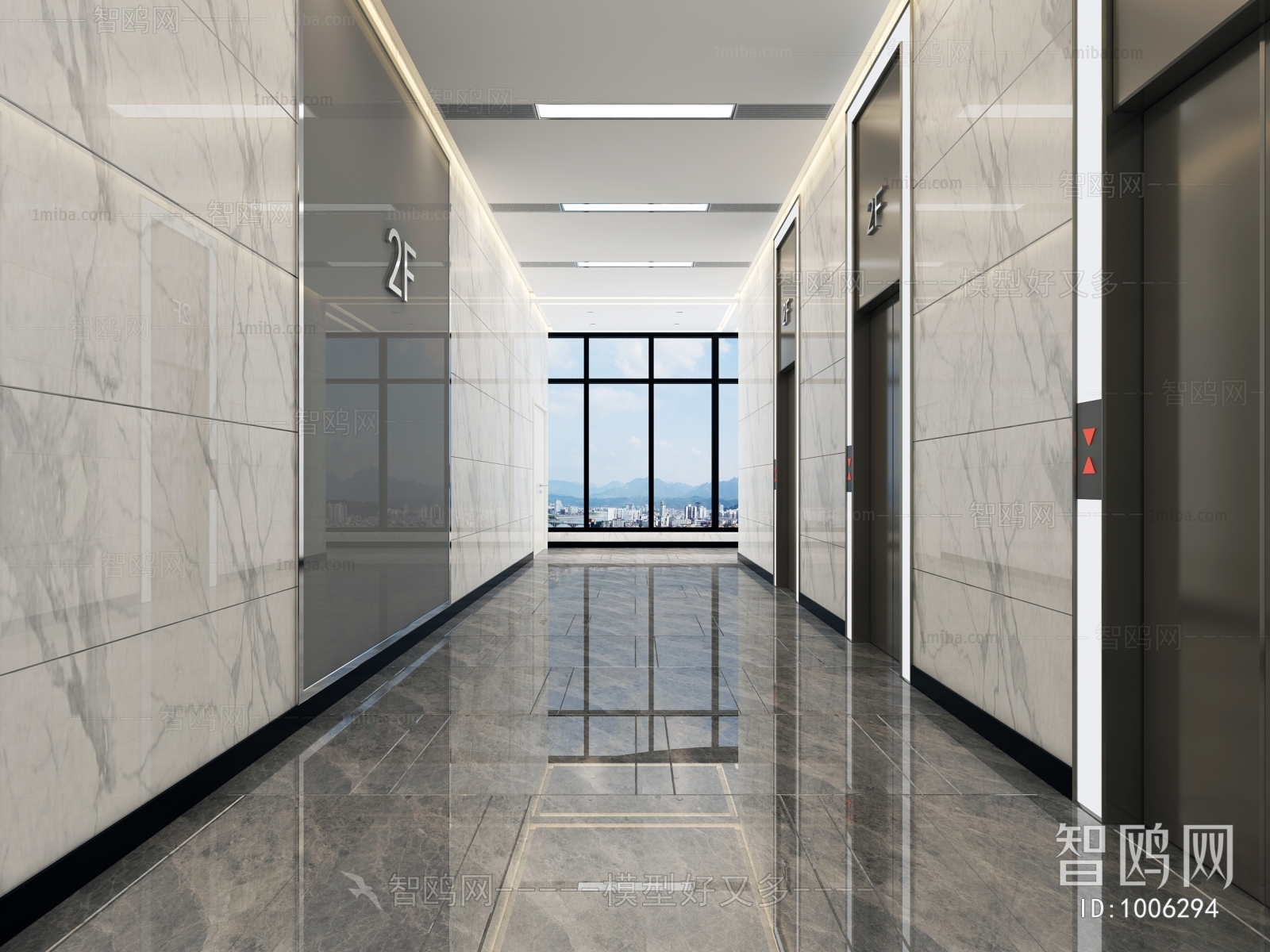 Modern Office Elevator Hall