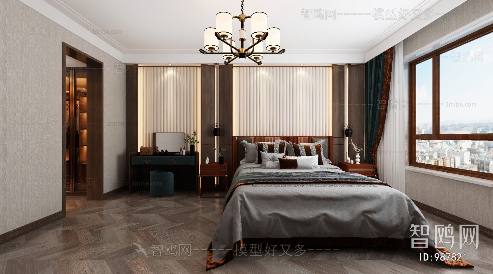 New Chinese Style Bedroom