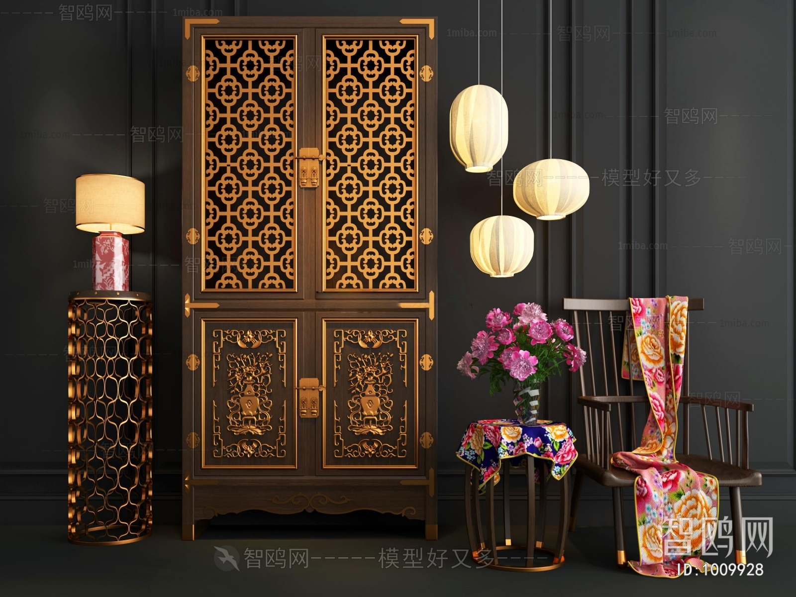 New Chinese Style Decorative Cabinet