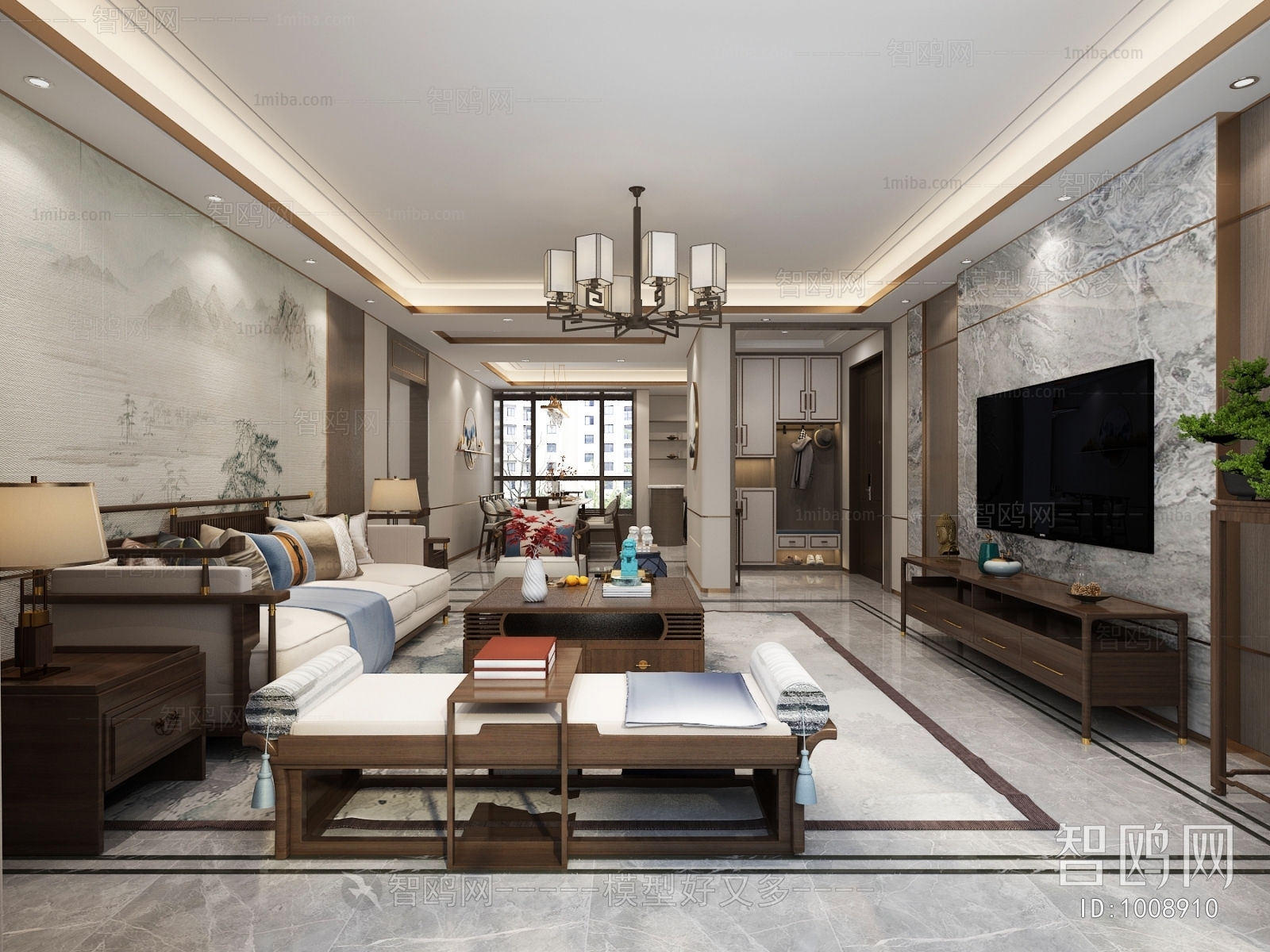 New Chinese Style A Living Room