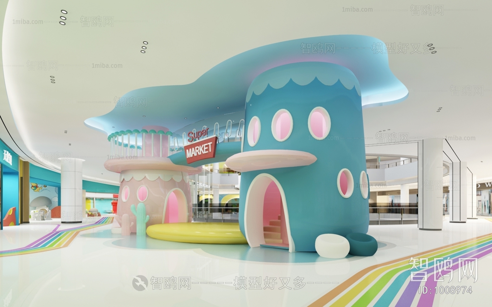 现代商场儿童区3D模型下载