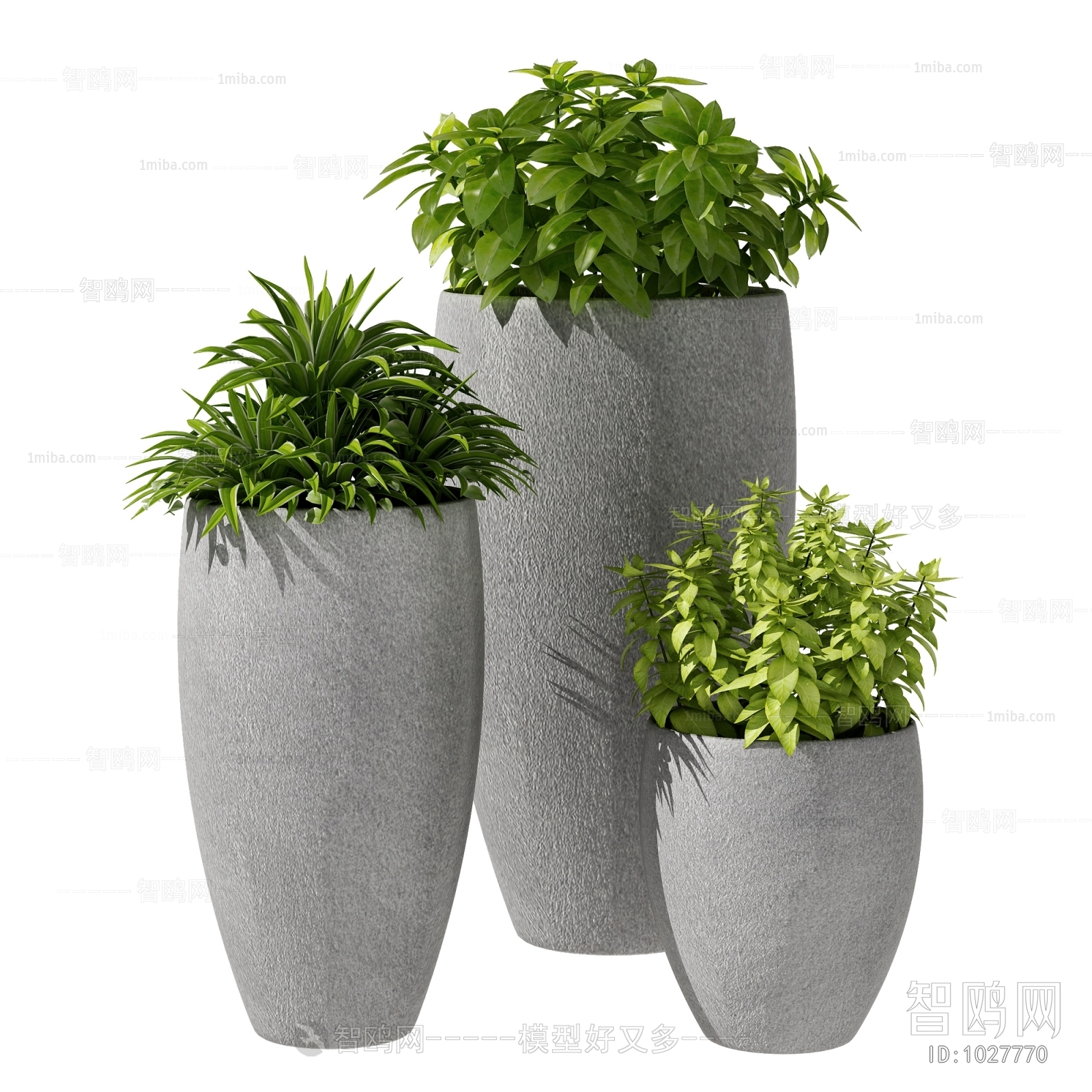 Modern Potted Green Plant