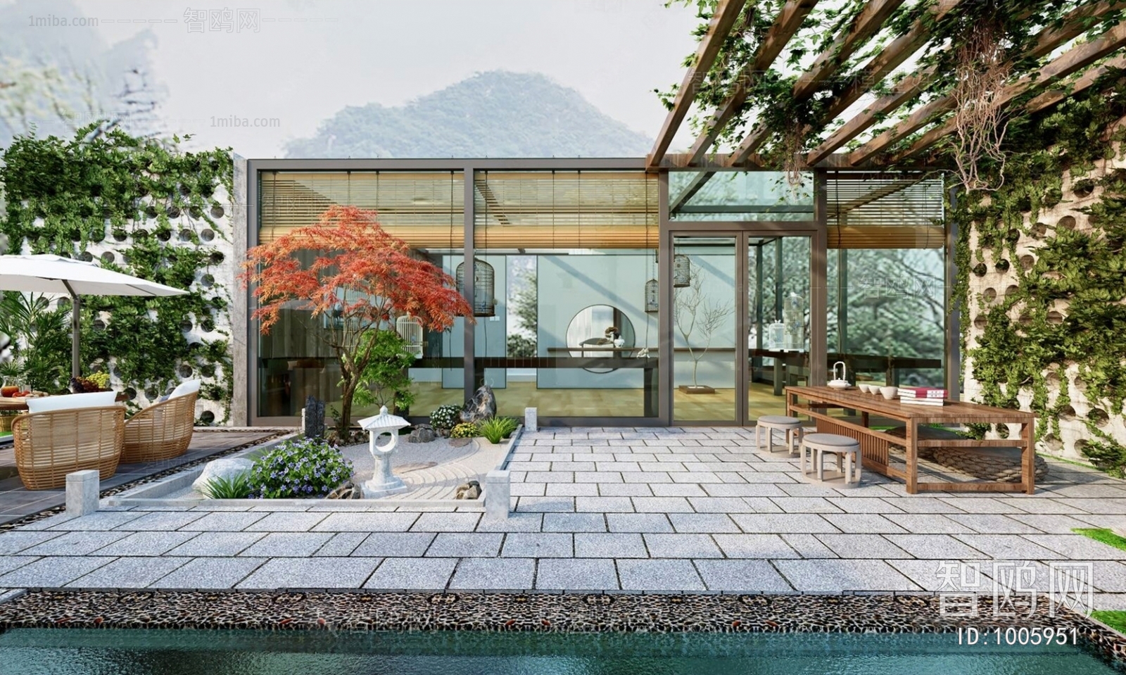 New Chinese Style Courtyard/landscape