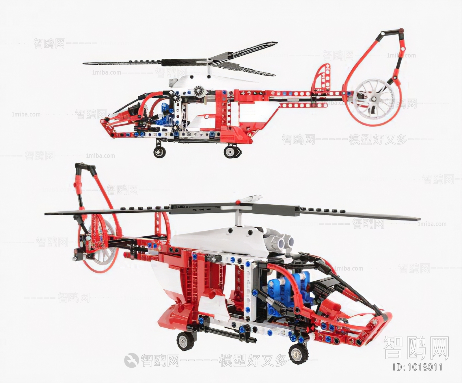 现代乐高直升机儿童玩具
