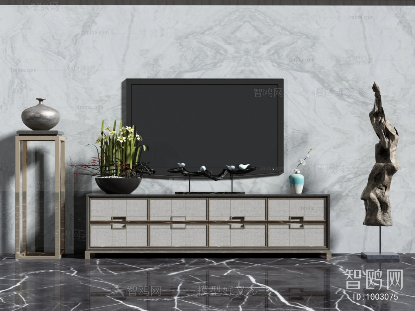 New Chinese Style TV Cabinet