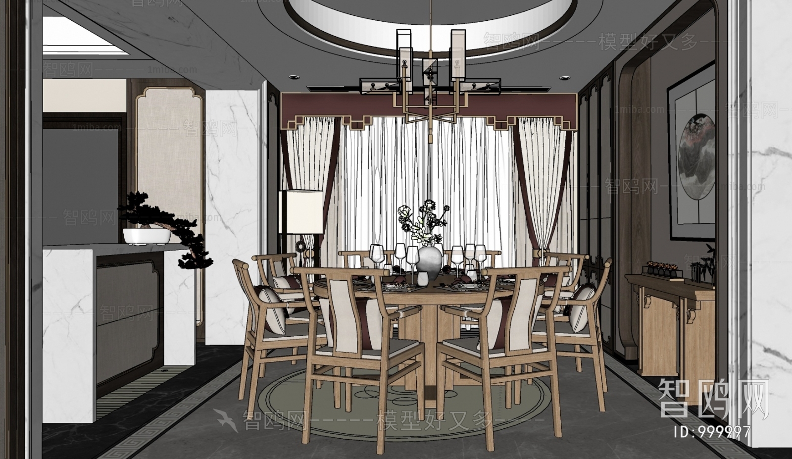 New Chinese Style Dining Room