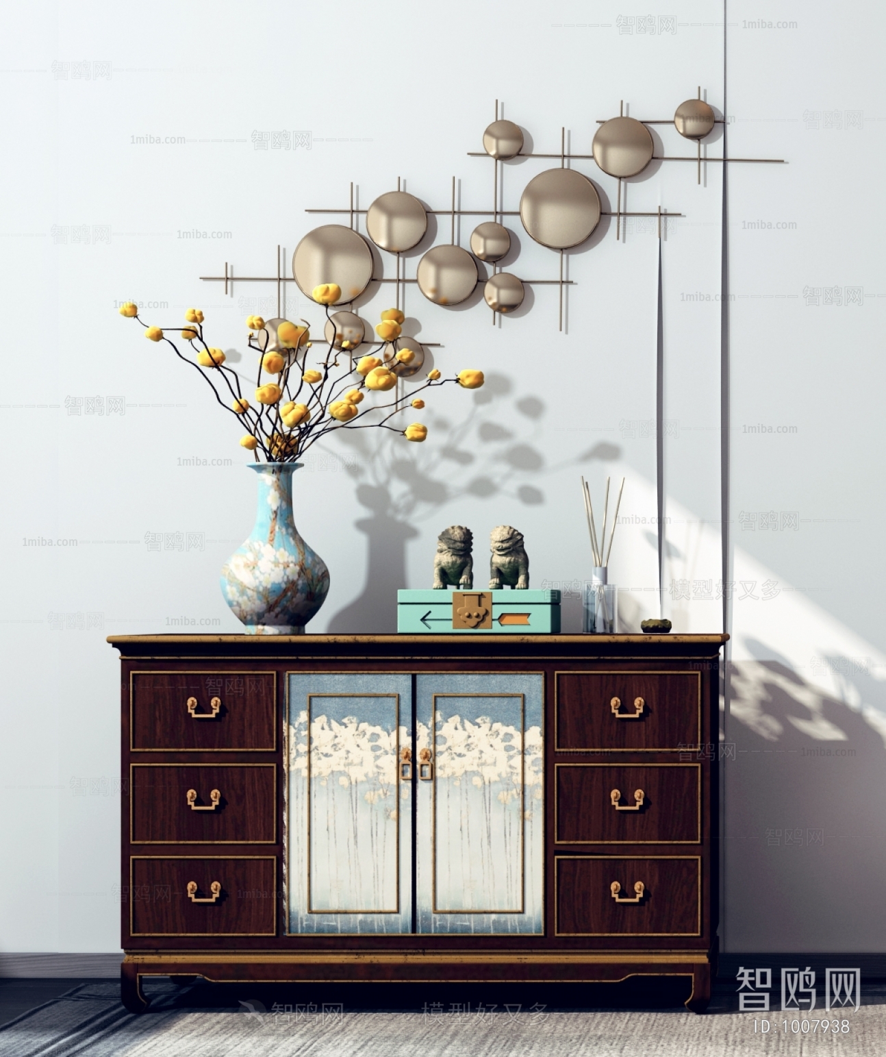 New Chinese Style Decorative Cabinet