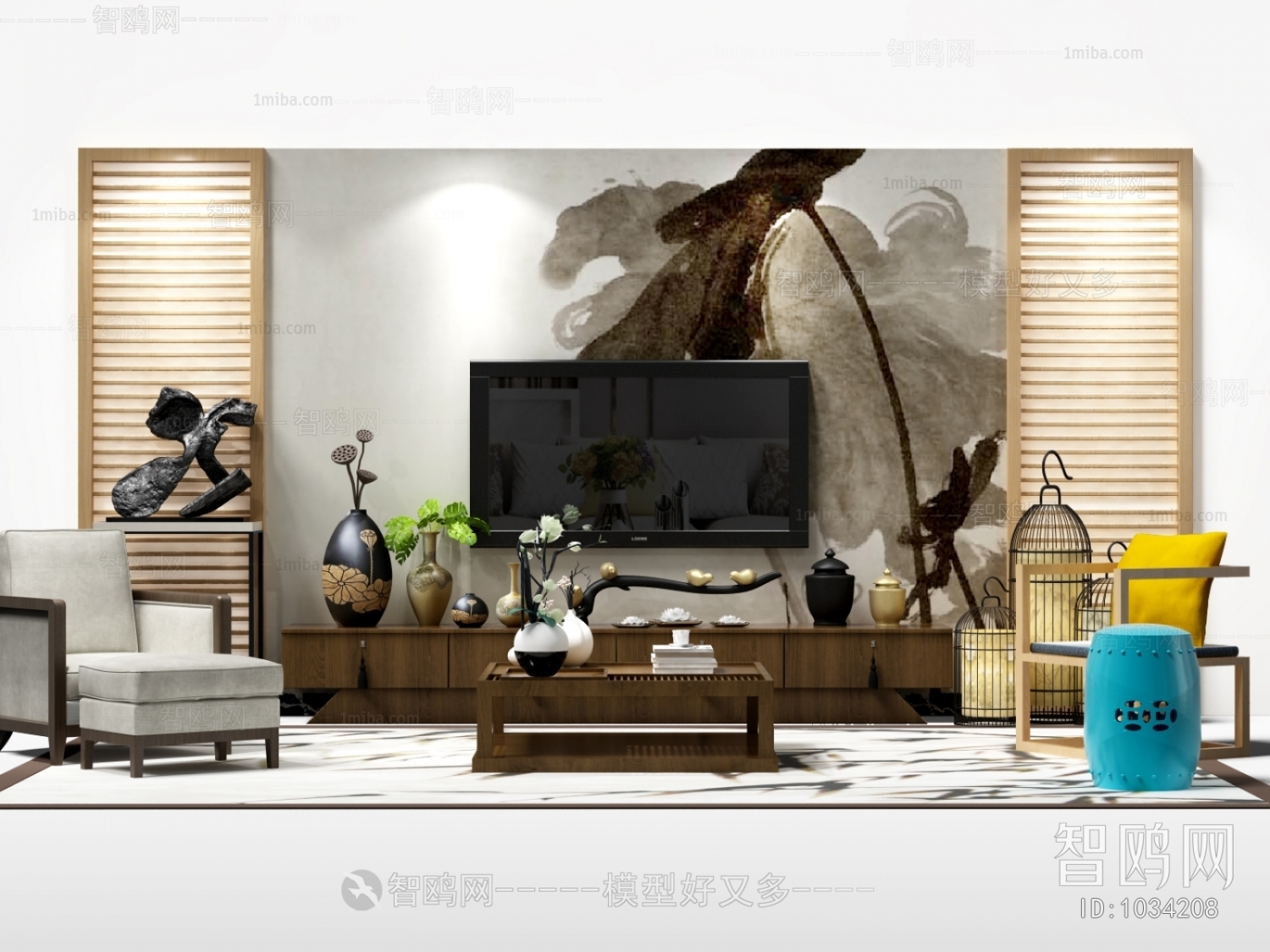 New Chinese Style TV Cabinet