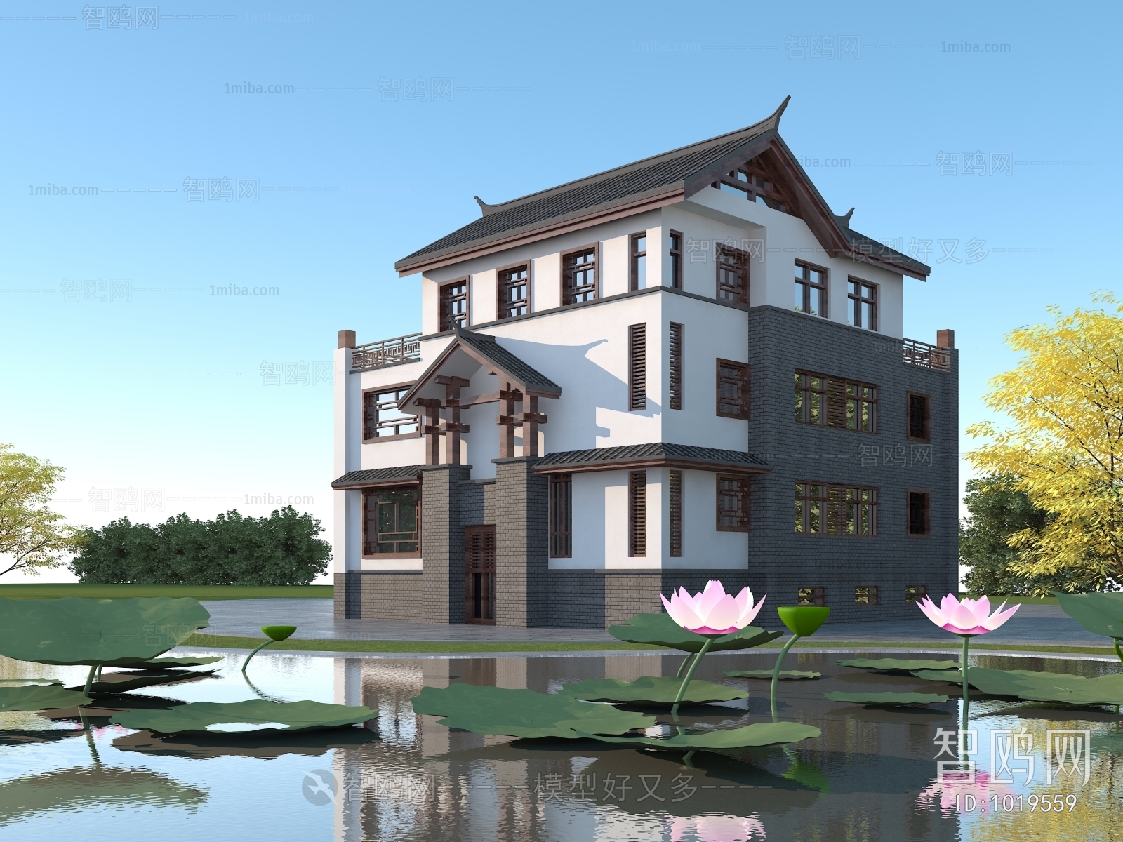 New Chinese Style Villa Appearance