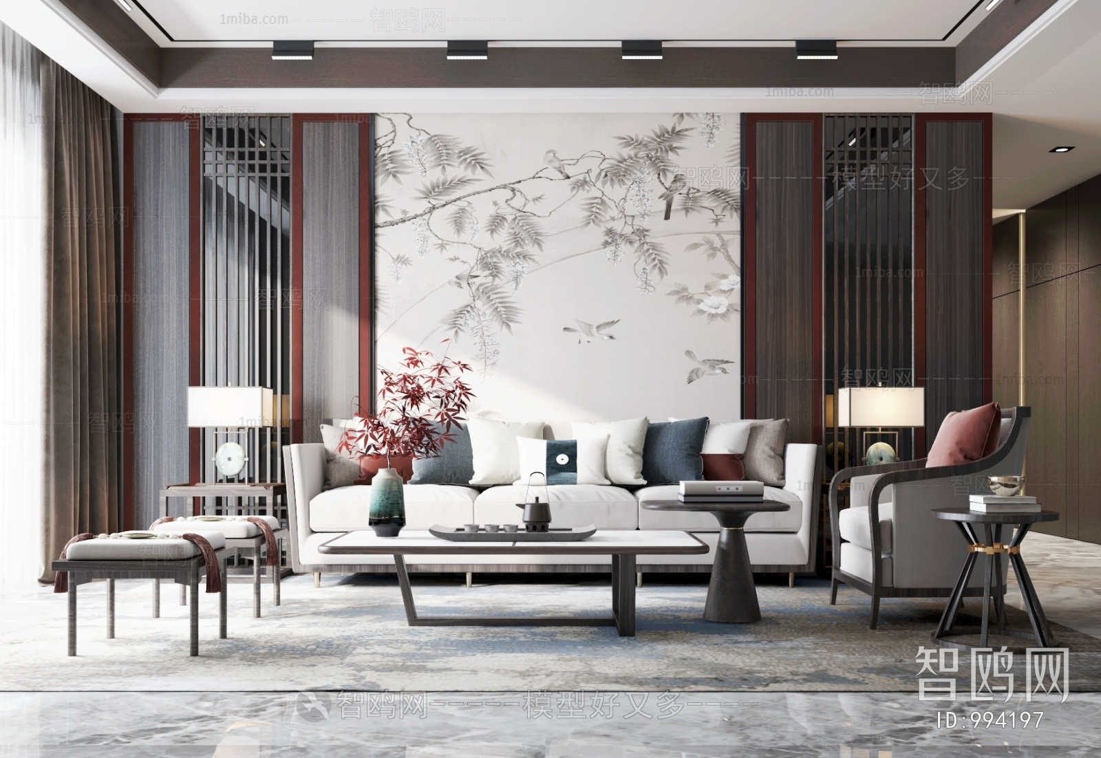 New Chinese Style A Living Room