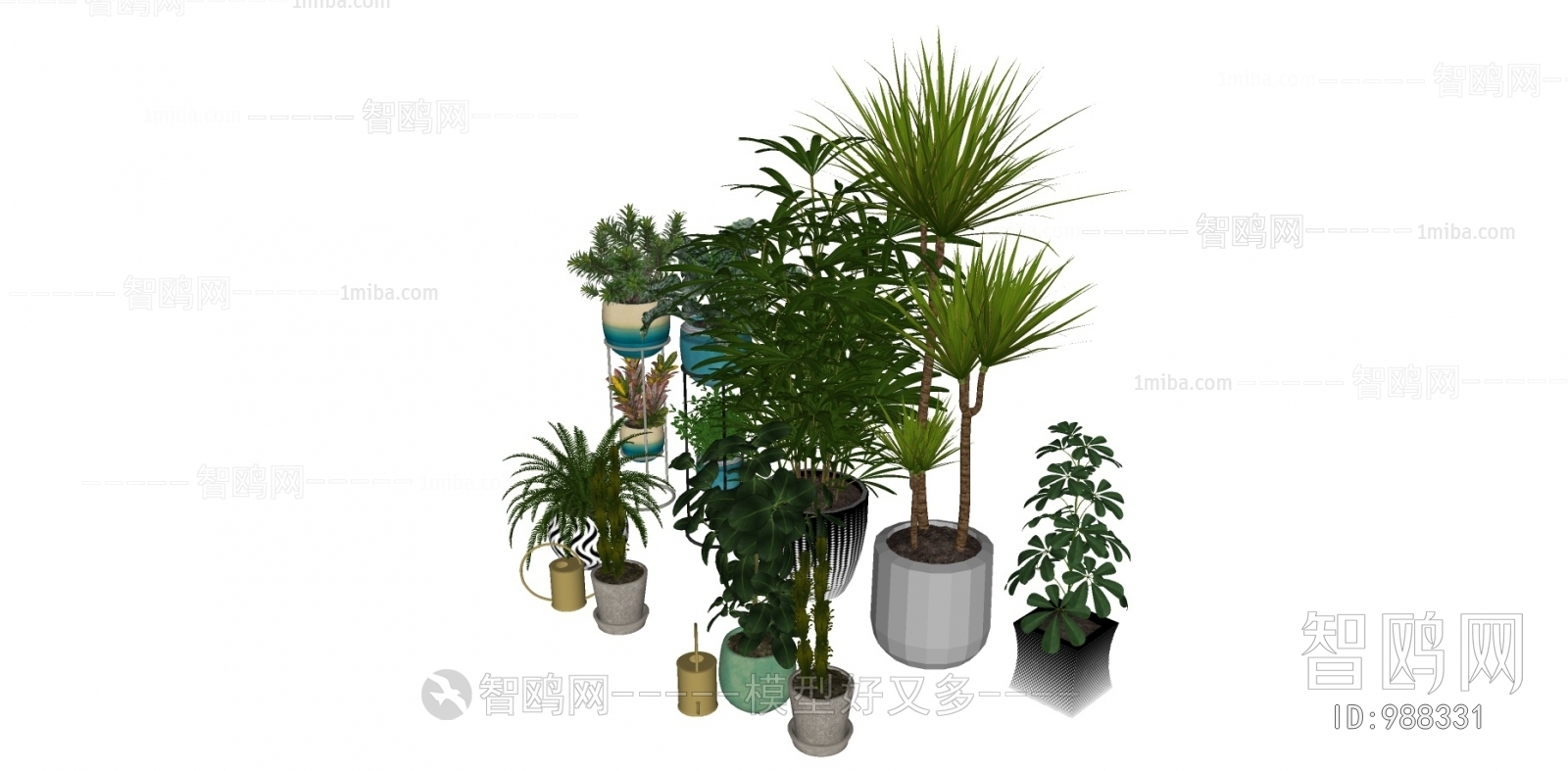 Modern Potted Green Plant