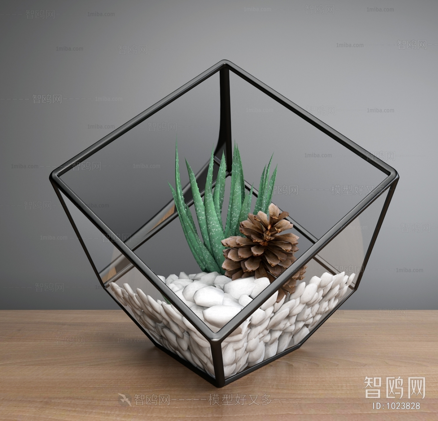 Modern Potted Green Plant